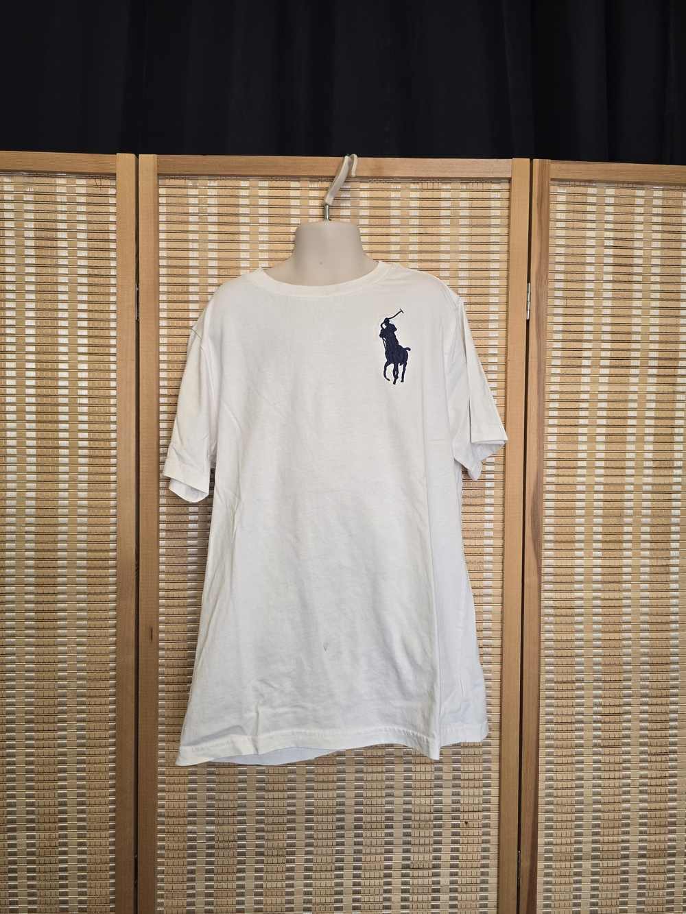 Polo by Ralph Lauren White Short-Sleeve Tee with Navy Polo Player Logo